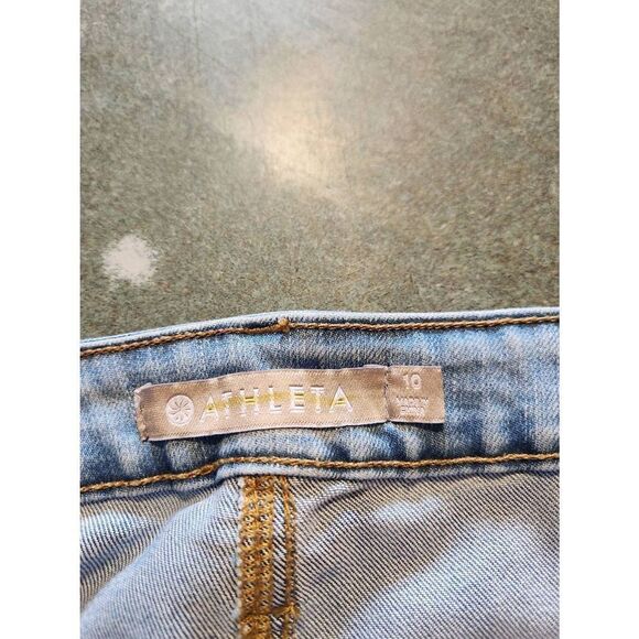 ATHLETA Straight Leg High Rise Light Wash Skulptek Jeans sz 10 - Picture 3 of 7